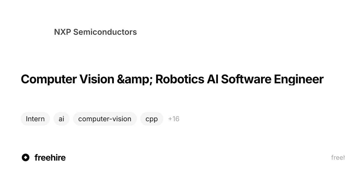 Computer Vision & Robotics AI Software Engineer — NXP Semiconductors ...