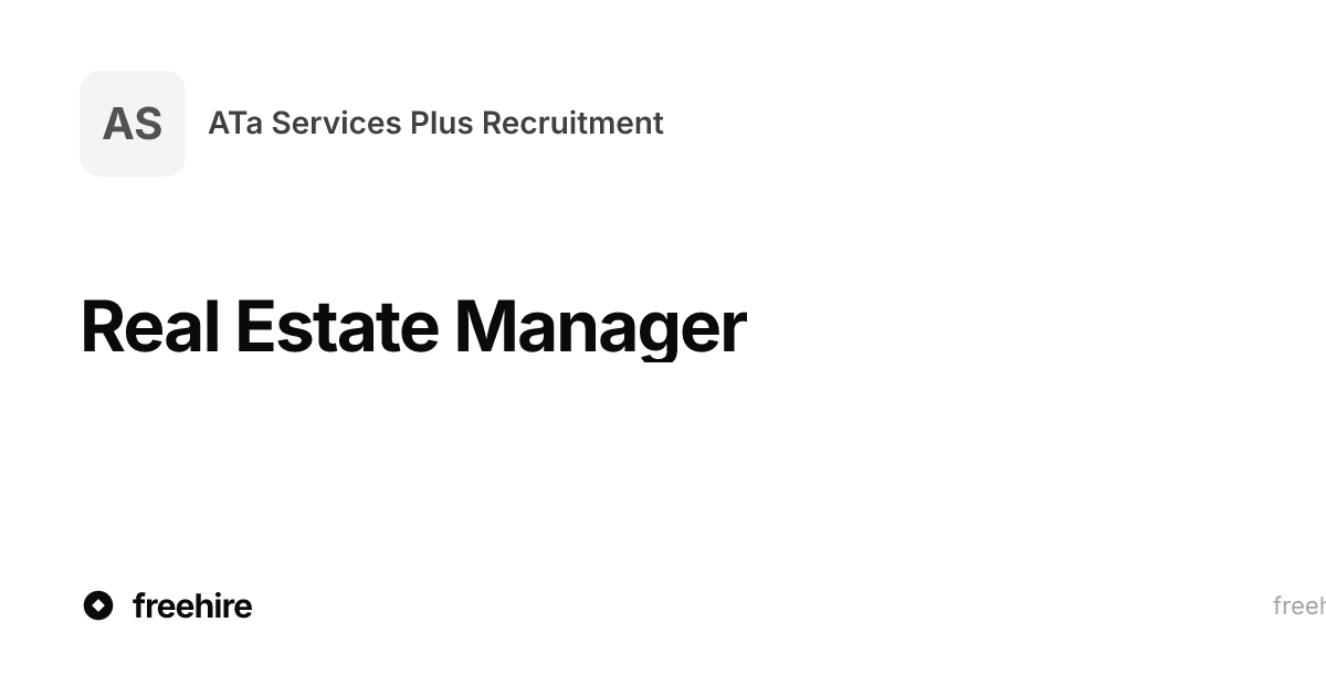 Manager Profile Photo Real Estate Manager — ATa Services Plus Recruitment · freehire