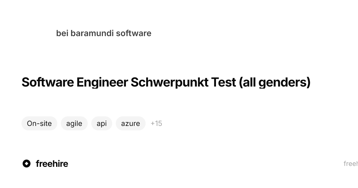 Software Engineer Schwerpunkt Test (all genders) — bei baramundi ...